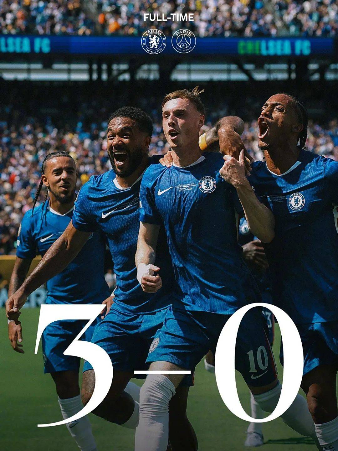 切尔西3:0巴黎，意味着在某个纪录上，世俱杯对齐的是世界杯，而不是欧冠